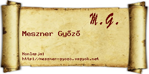 Meszner Győző névjegykártya